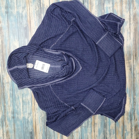 Cozy Blue Cowl Neck Sweater We The Free - Picture 1 of 7